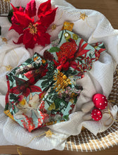 Load image into Gallery viewer, Festive Blossoms - Bebe Overalls with scallop edging