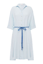 Load image into Gallery viewer, Aurelia Gemstone Midi Shirt Dress - Cornflower Blue
