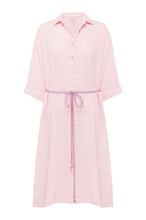 Load image into Gallery viewer, Aurelia Gemstone Midi Shirt Dress - Marshmallow
