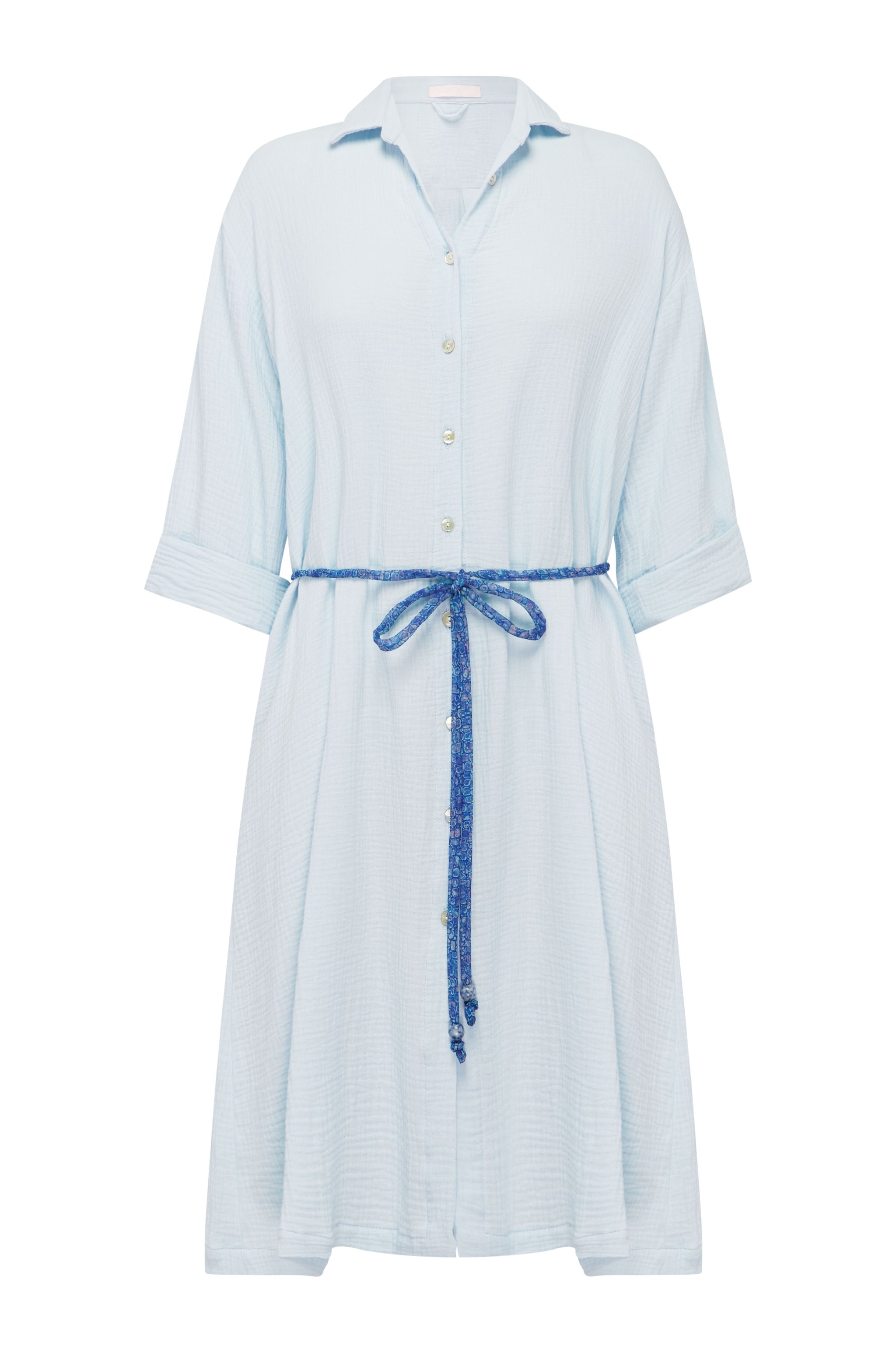 Aurelia Gemstone Midi Shirt Dress - Cornflower Blue VESSEL THE BRAND Aurelia Gemstone Midi Shirt Dress - Cornflower Blue VESSEL THE BRAND