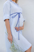 Load image into Gallery viewer, Aurelia Gemstone Midi Shirt Dress - Cornflower Blue
